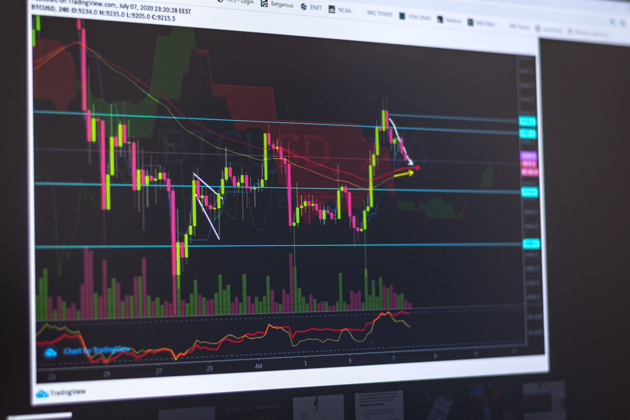 Illustrative photo of a financial trading chart, representing a guaranteed-return investment scheme